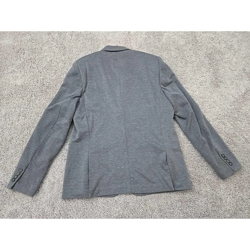 Ike‎ Behar Blazer Mens 42 Gray Knit Sport Coat Stretch Lined Lightweight Jacket